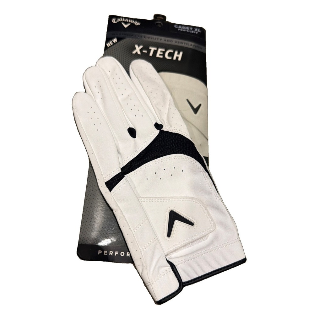 Callaway X-Tech Golf Glove Men's Cadet XL Left Hand Cabretta Leather New